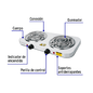 Estufa electrica 2 quemadores