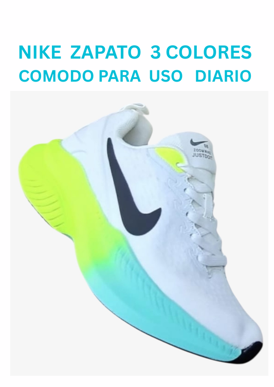 NIKE ZAPATOS BLANCO VERDE  USO DIARIO