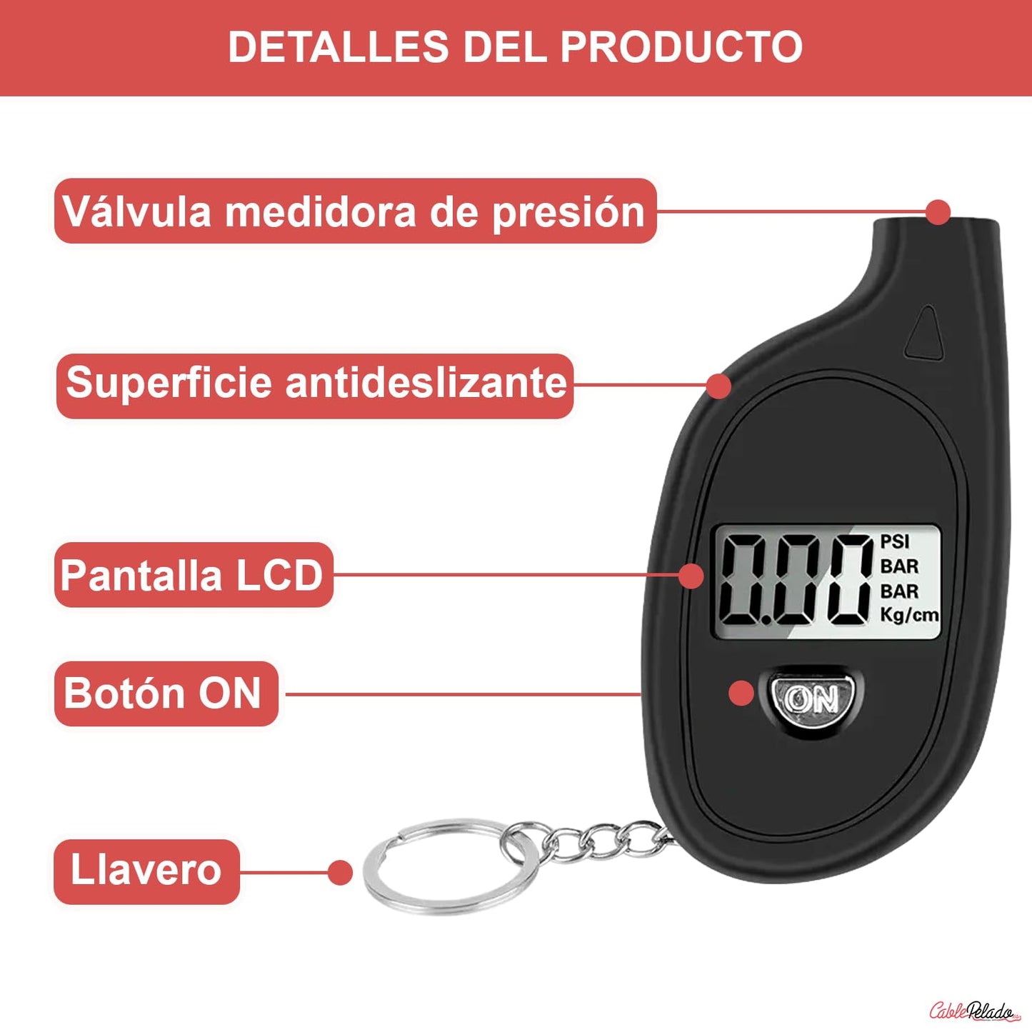 MEDIDOR DIGITAL DE PRESION DE NEUMATICOS