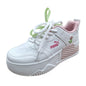 ZAPATOS ALTOS BLANCOS CON TULY ROSADO