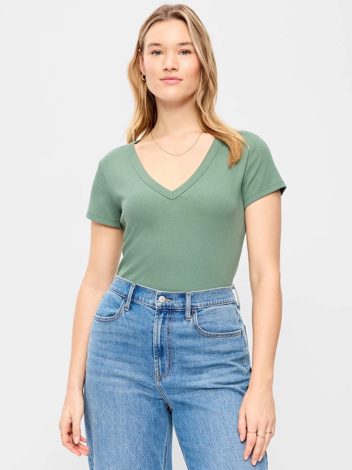 Blusa verde 2x2 cuello v